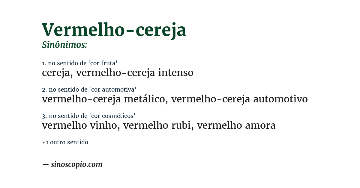 Sinônimo de vermelho-cereja