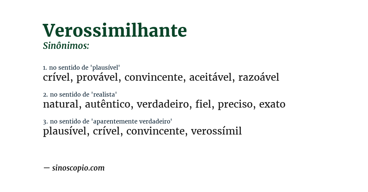 Sinônimo de verossimilhante