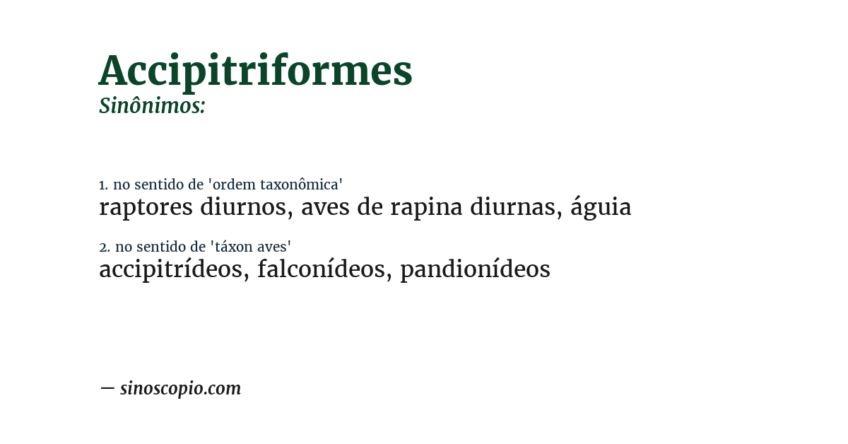 Sinônimo de accipitriformes