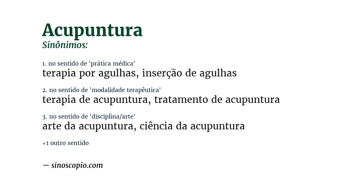 Sinônimo de acupuntura