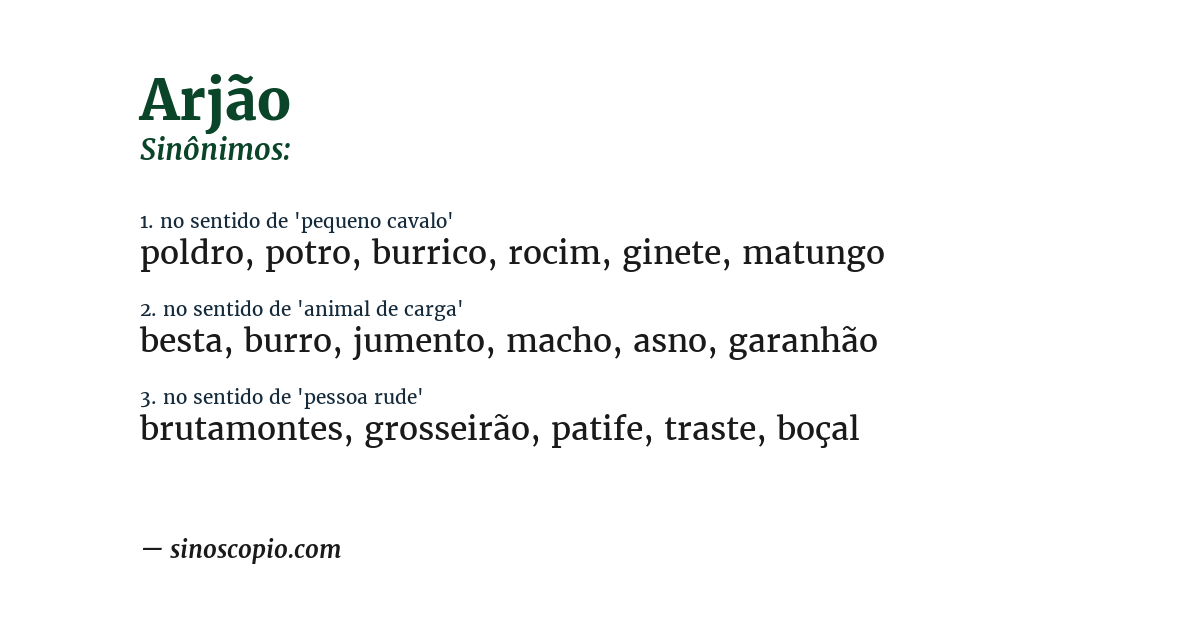 Sinônimo de arjão