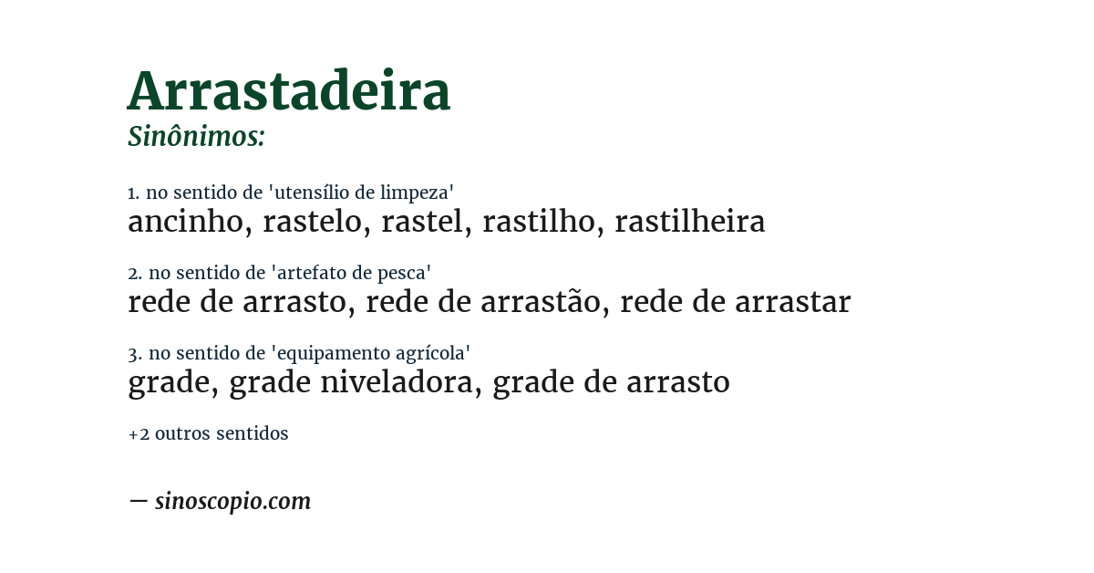 Sinônimo de arrastadeira