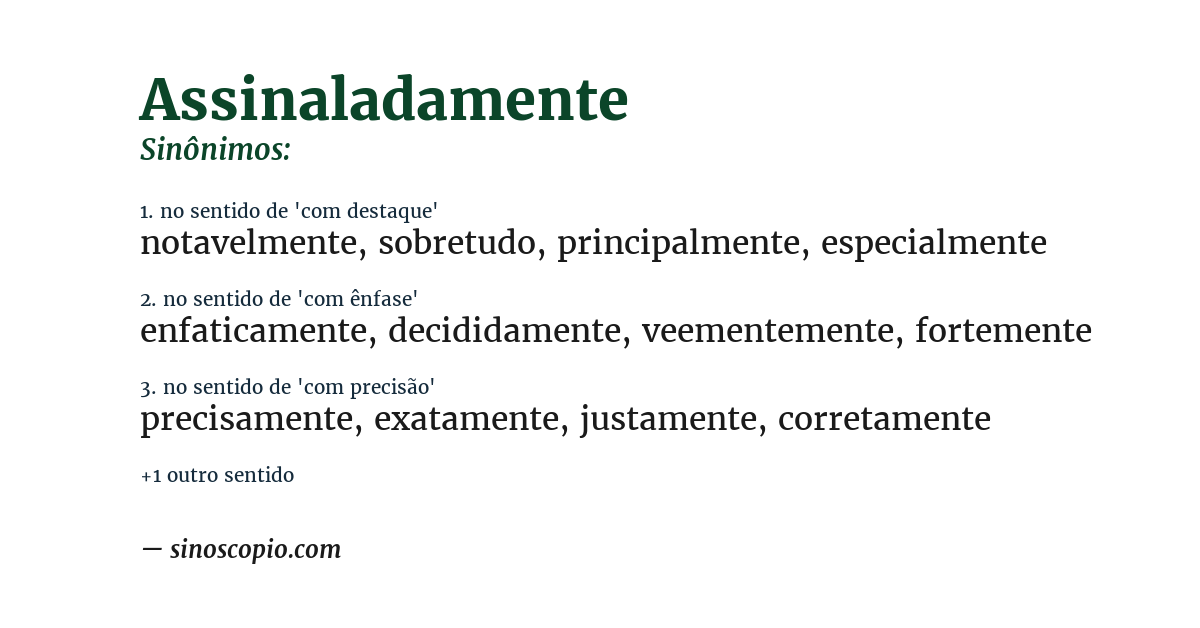 Sinônimo de assinaladamente