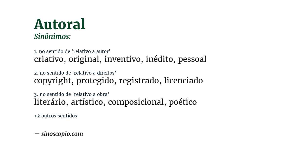 Sinônimo de autoral