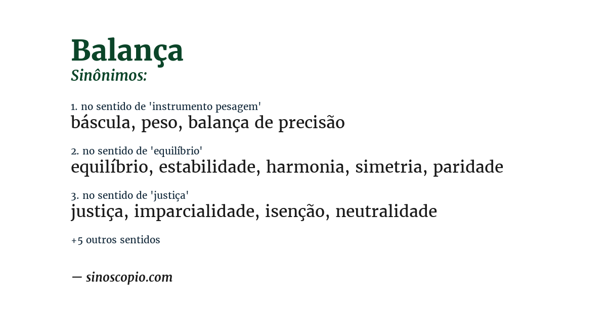 Sinônimo de balança