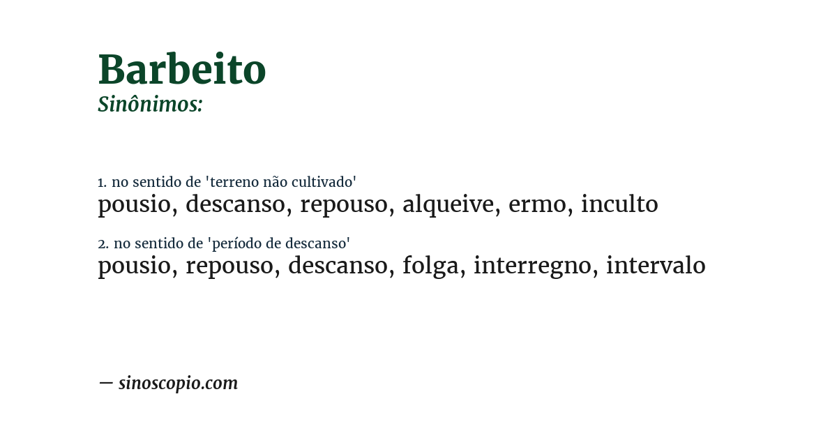 Sinônimo de barbeito