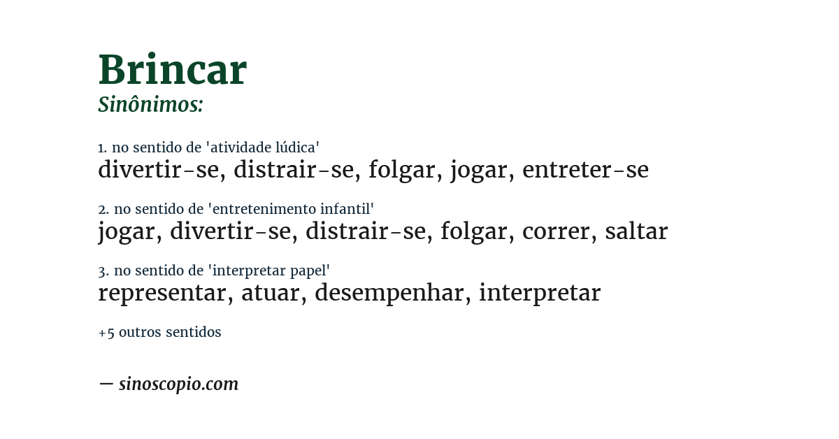 Sinônimo de brincar