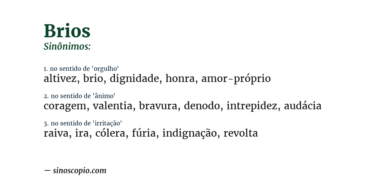 Sinônimo de brios