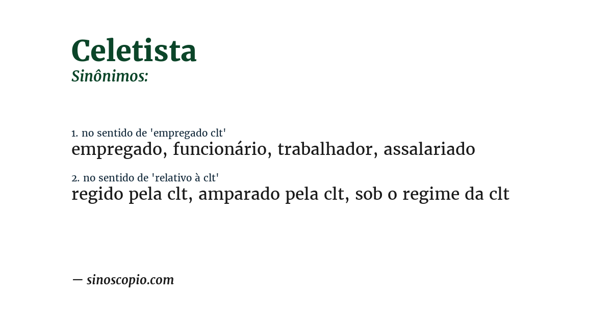 Sinônimo de celetista