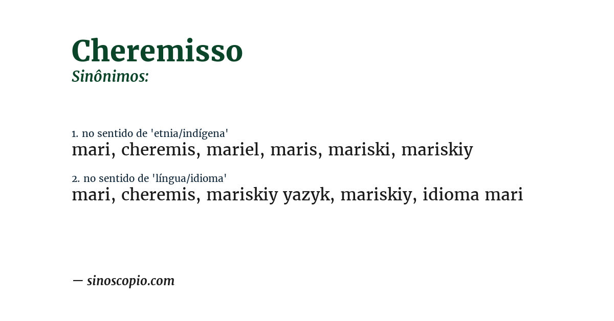 Sinônimo de cheremisso