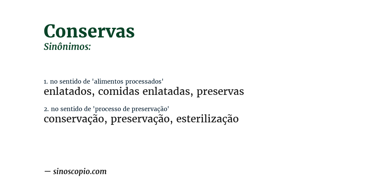 Sinônimo de conservas