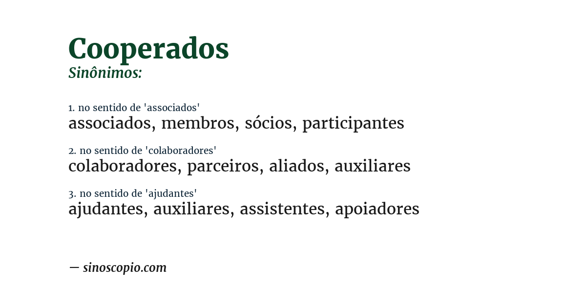 Sinônimo de cooperados