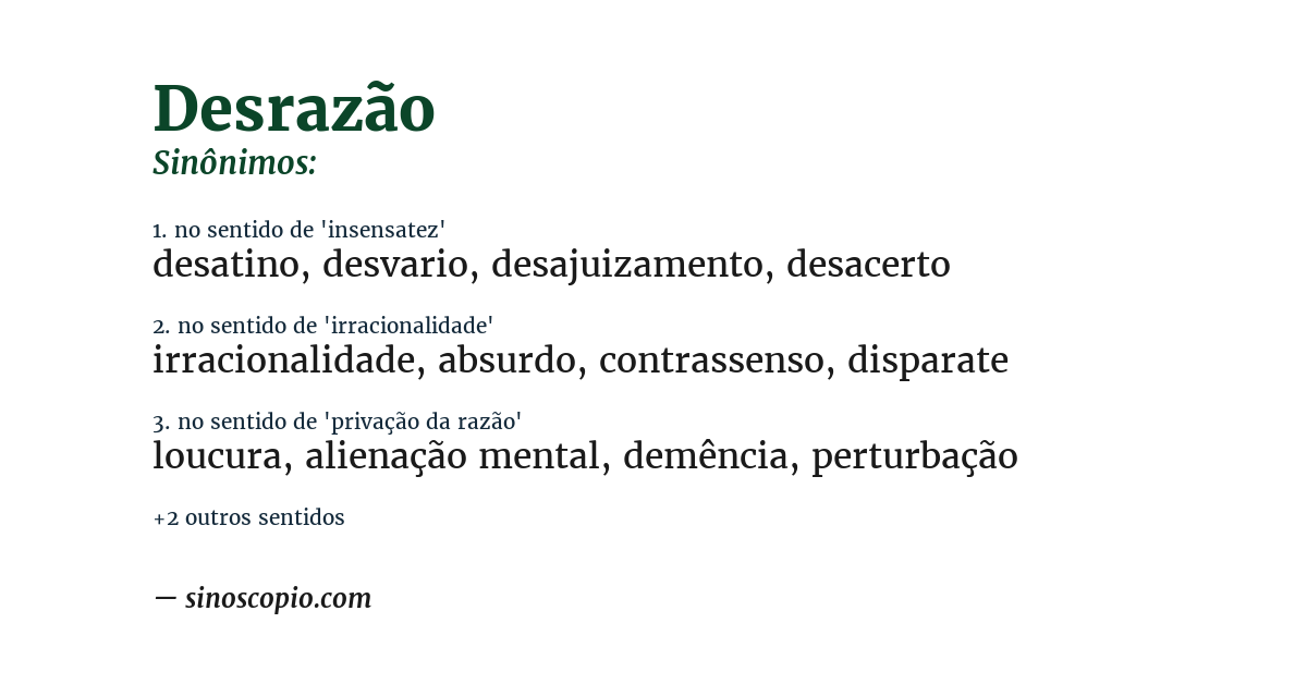 Sinônimo de desrazão