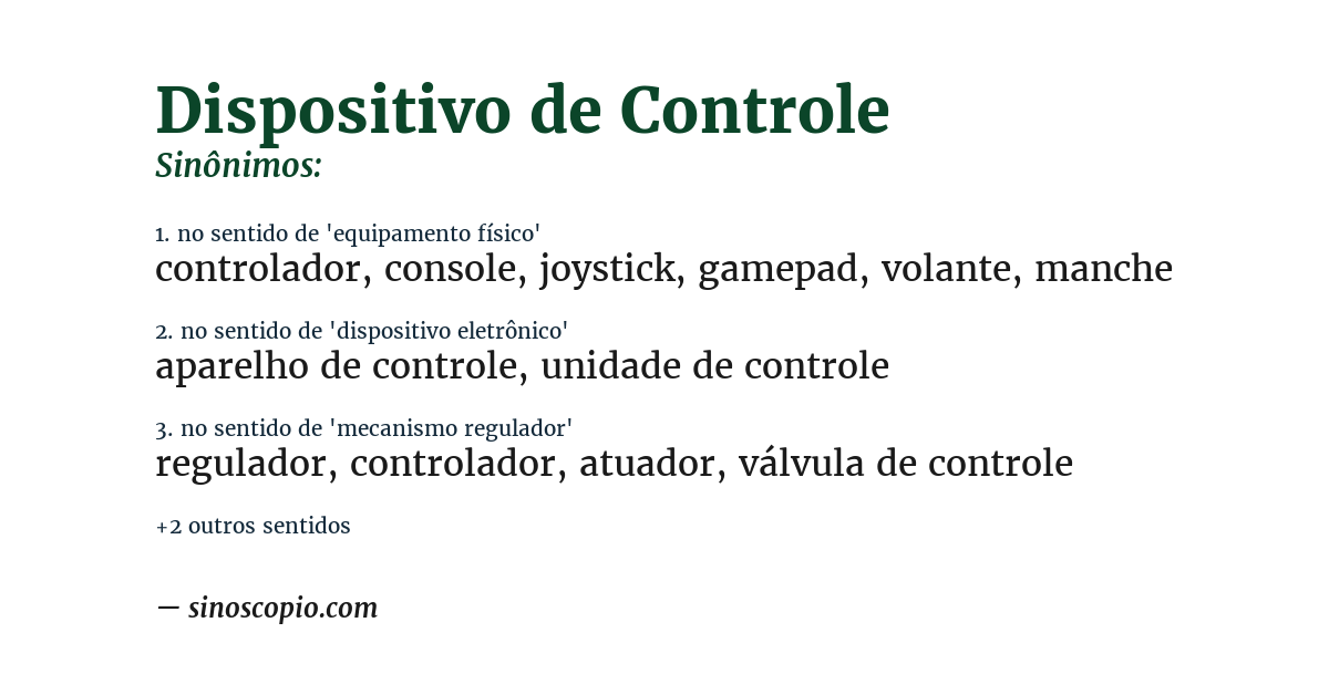 Sinônimo de dispositivo de controle
