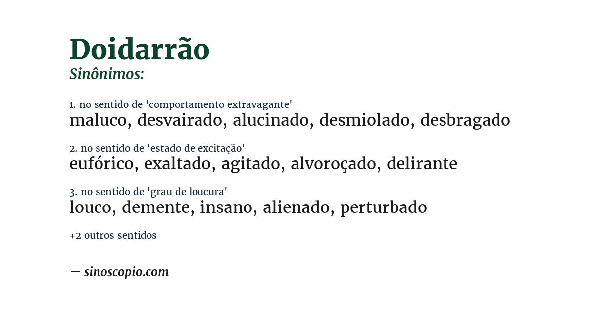 Sinônimo de doidarrão