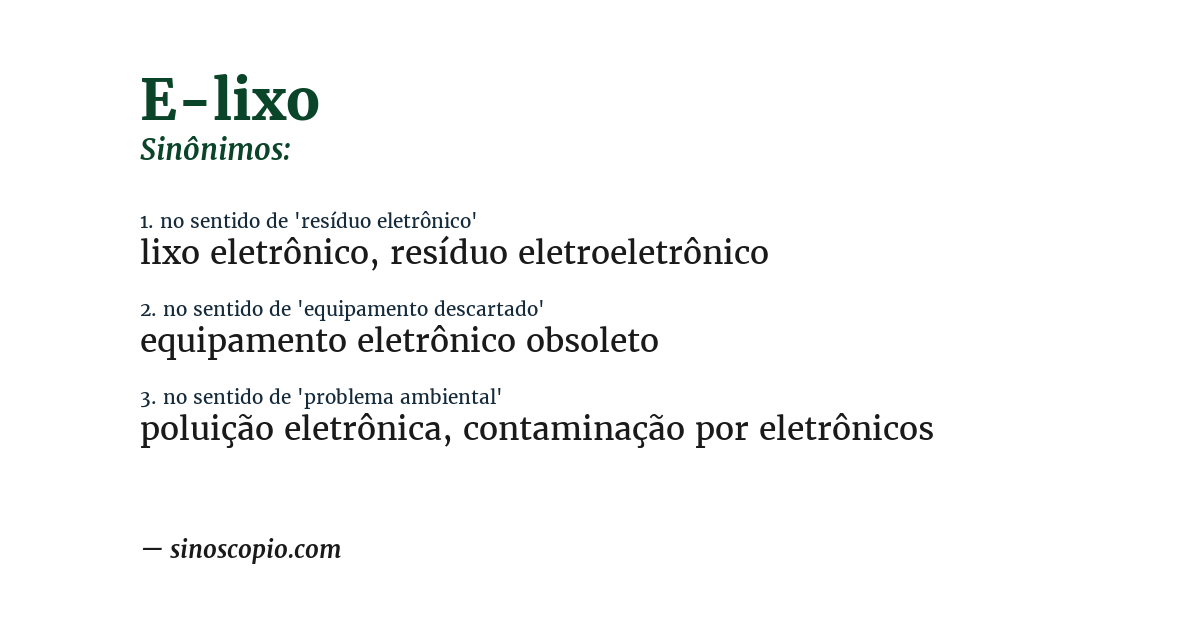 Sinônimo de e-lixo