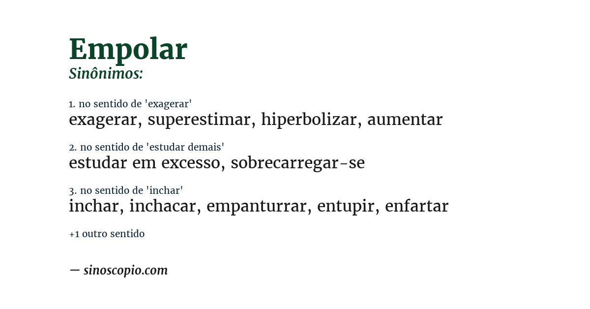 Sinônimo de empolar