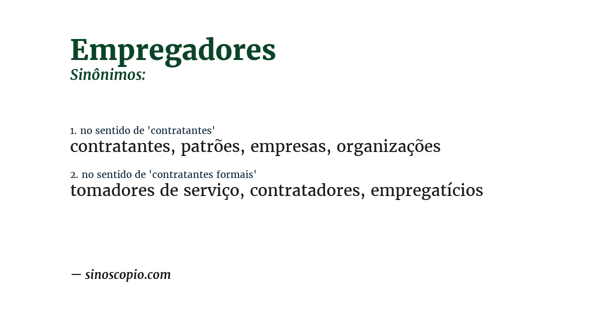 Sinônimo de empregadores