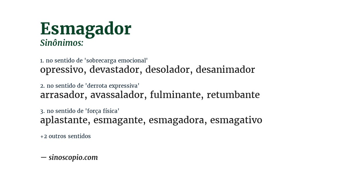 Sinônimo de esmagador