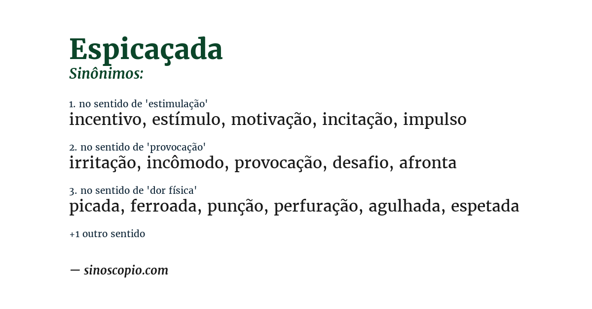 Sinônimo de espicaçada