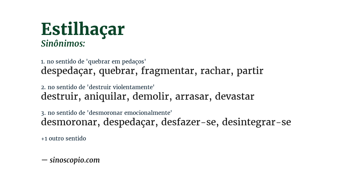 Sinônimo de estilhaçar