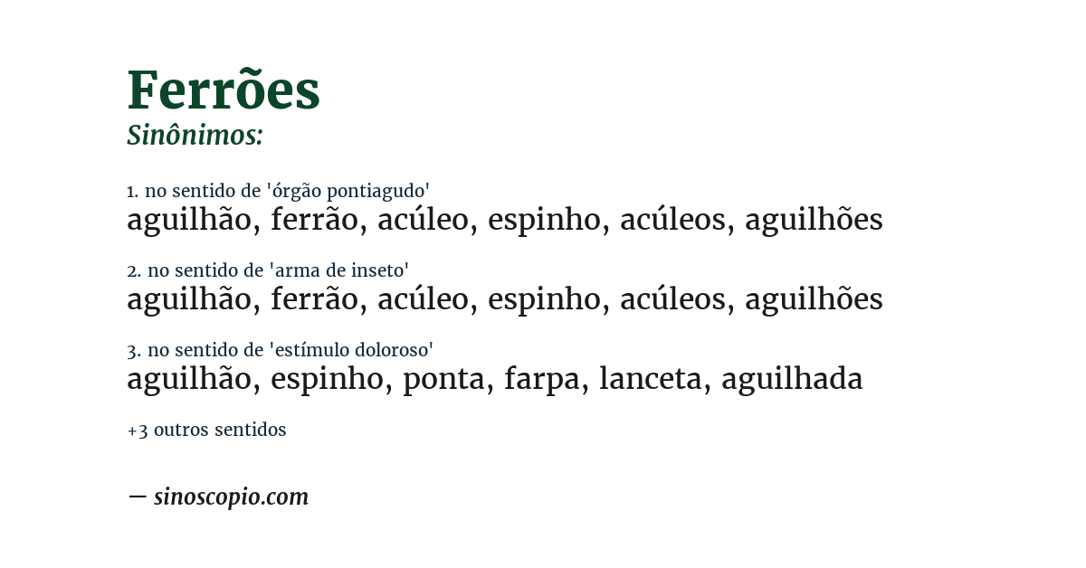 Sinônimo de ferrões