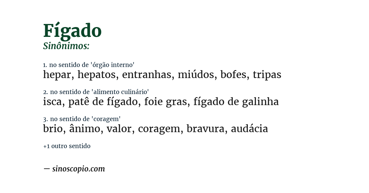Sinônimo de fígado