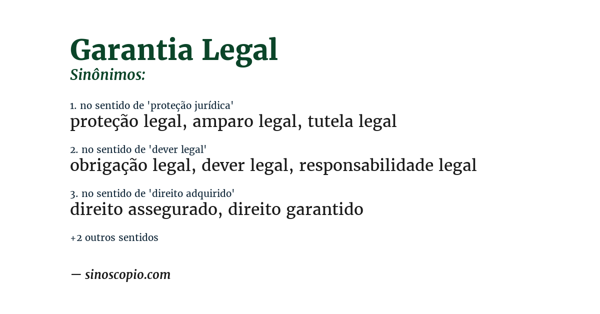 Sinônimo de garantia legal
