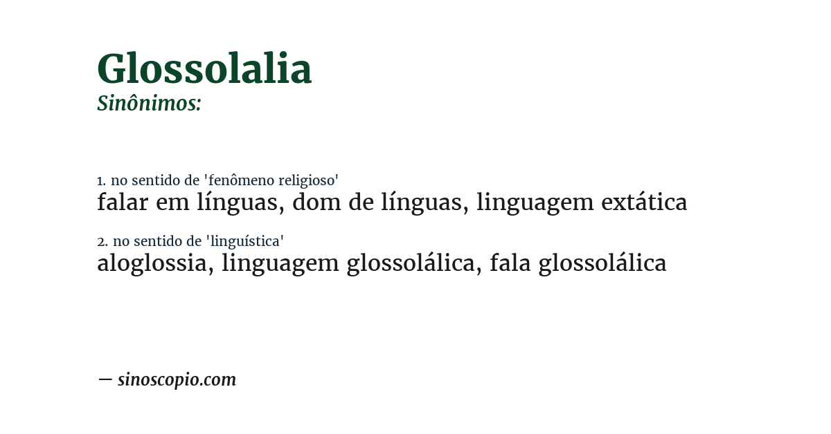 Sinônimo de glossolalia