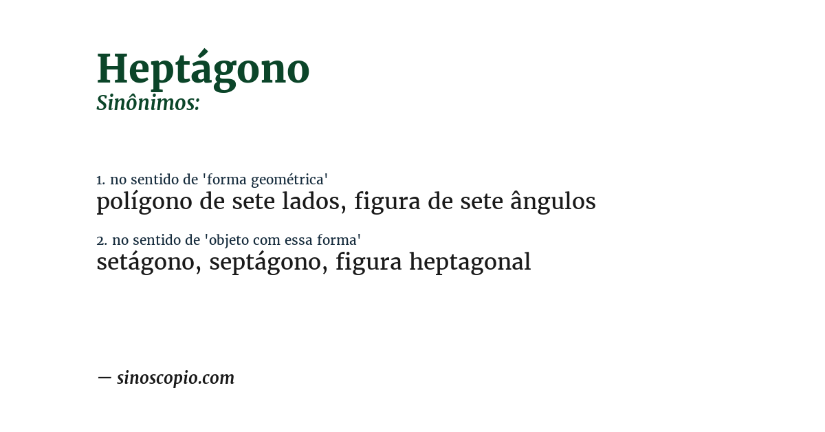 Sinônimo de heptágono