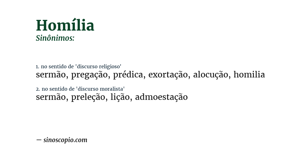 Sinônimo de homília
