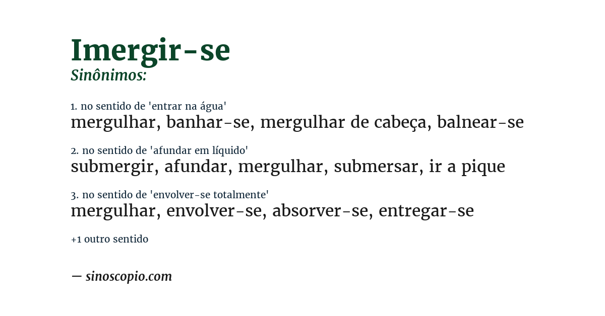Sinônimo de imergir-se