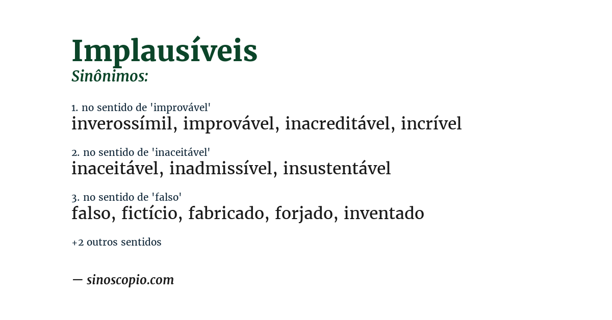 Sinônimo de implausíveis
