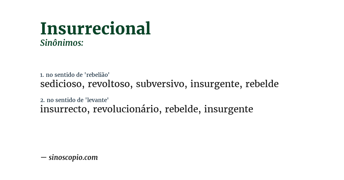 Sinônimo de insurrecional