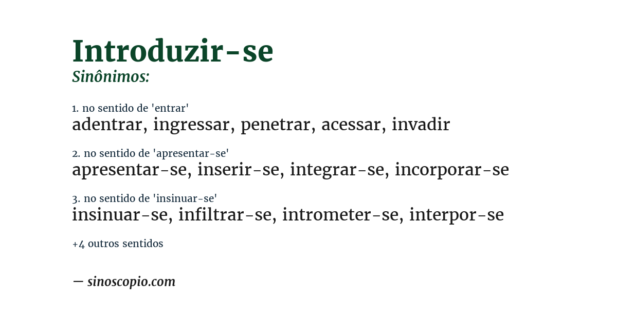 Sinônimo de introduzir-se
