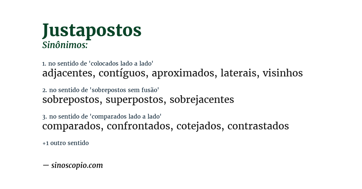 Sinônimo de justapostos