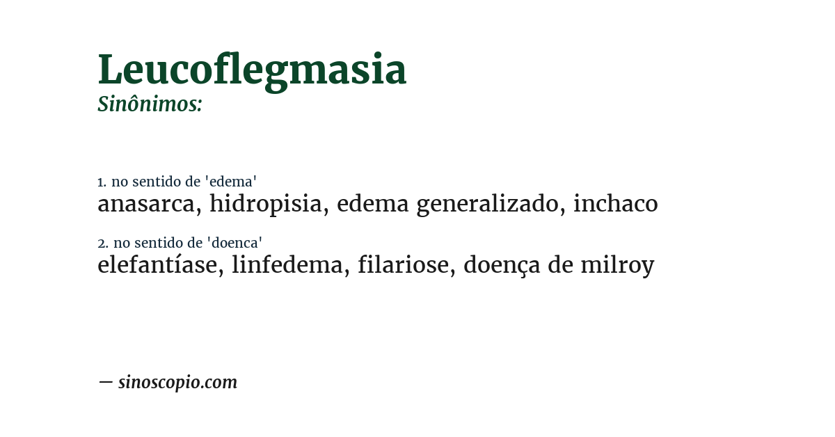 Sinônimo de leucoflegmasia