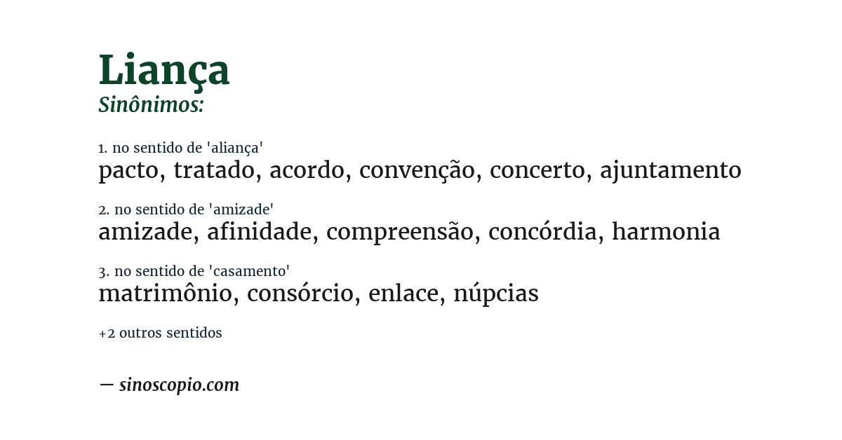 Sinônimo de liança