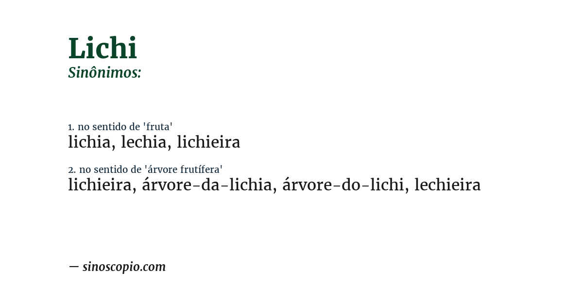 Sinônimo de lichi