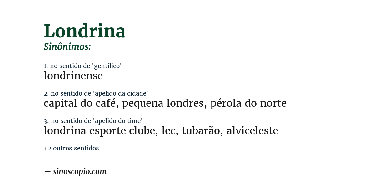 Sinônimo de londrina