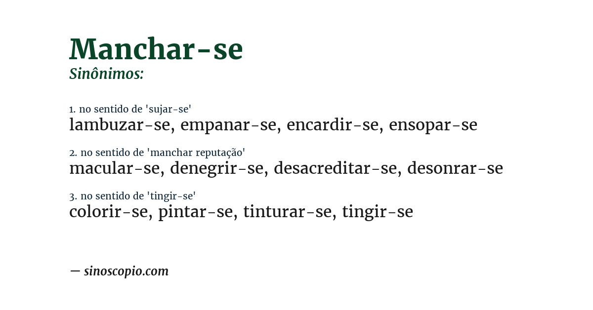 Sinônimo de manchar-se