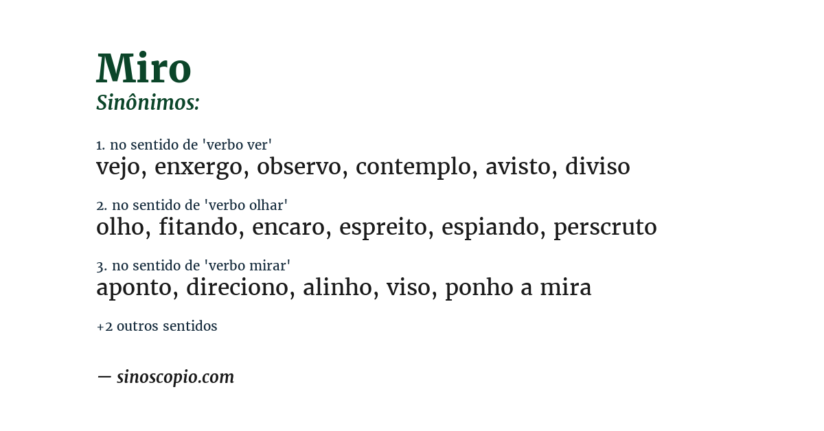 Sinônimo de miro