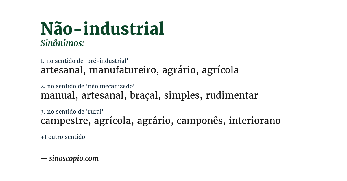 Sinônimo de não-industrial