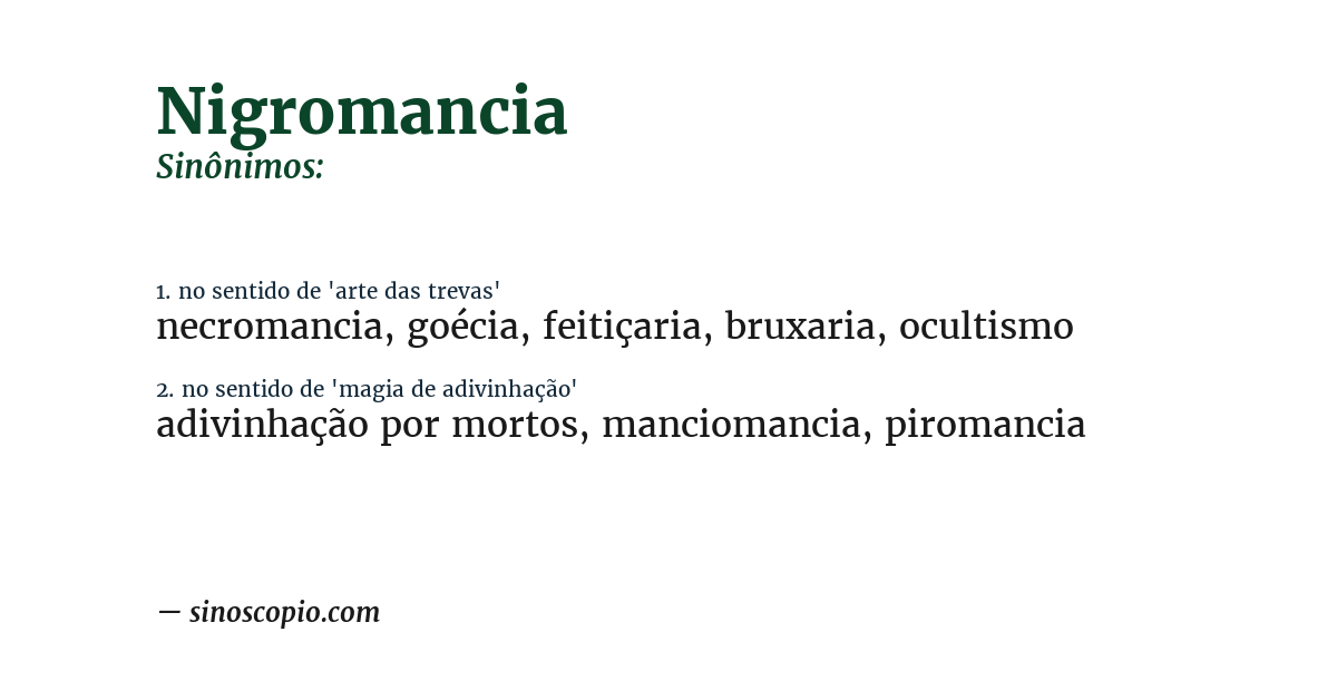 Sinônimo de nigromancia