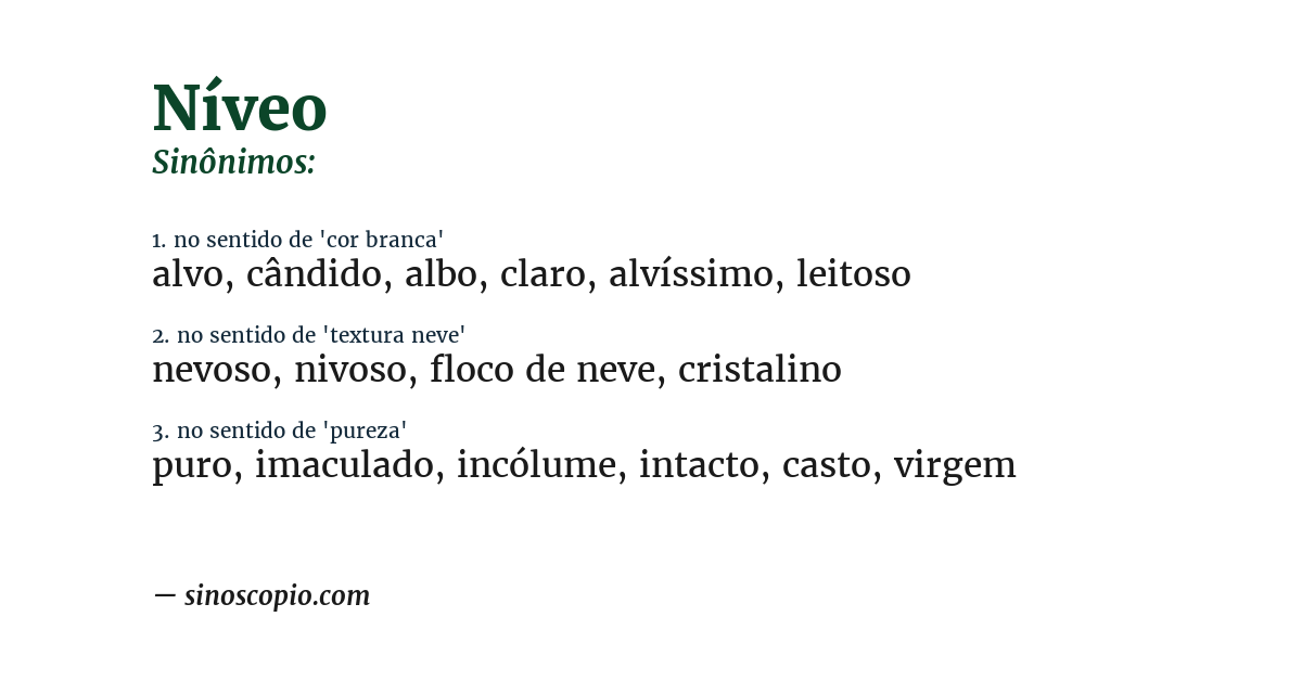 Sinônimo de níveo