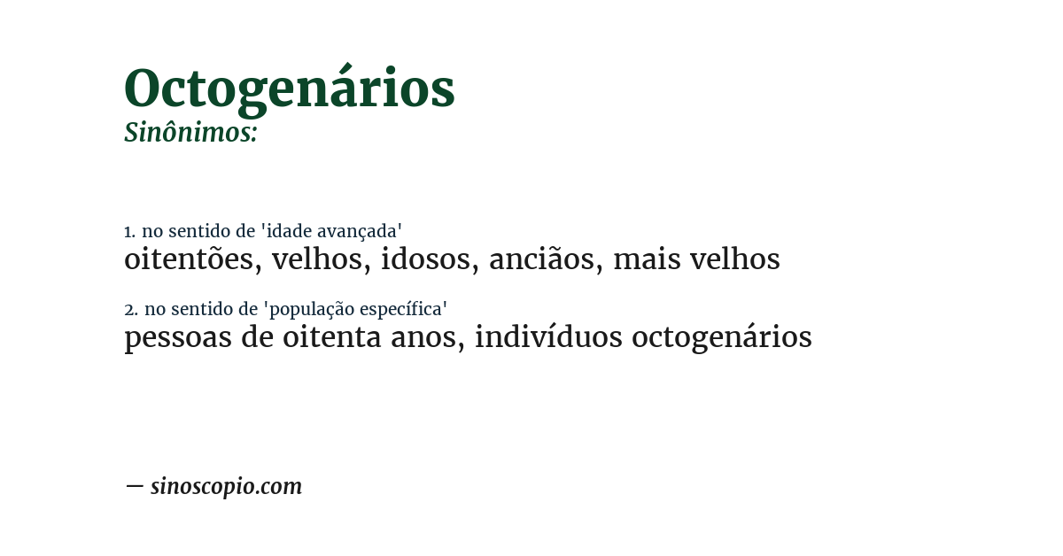 Sinônimo de octogenários