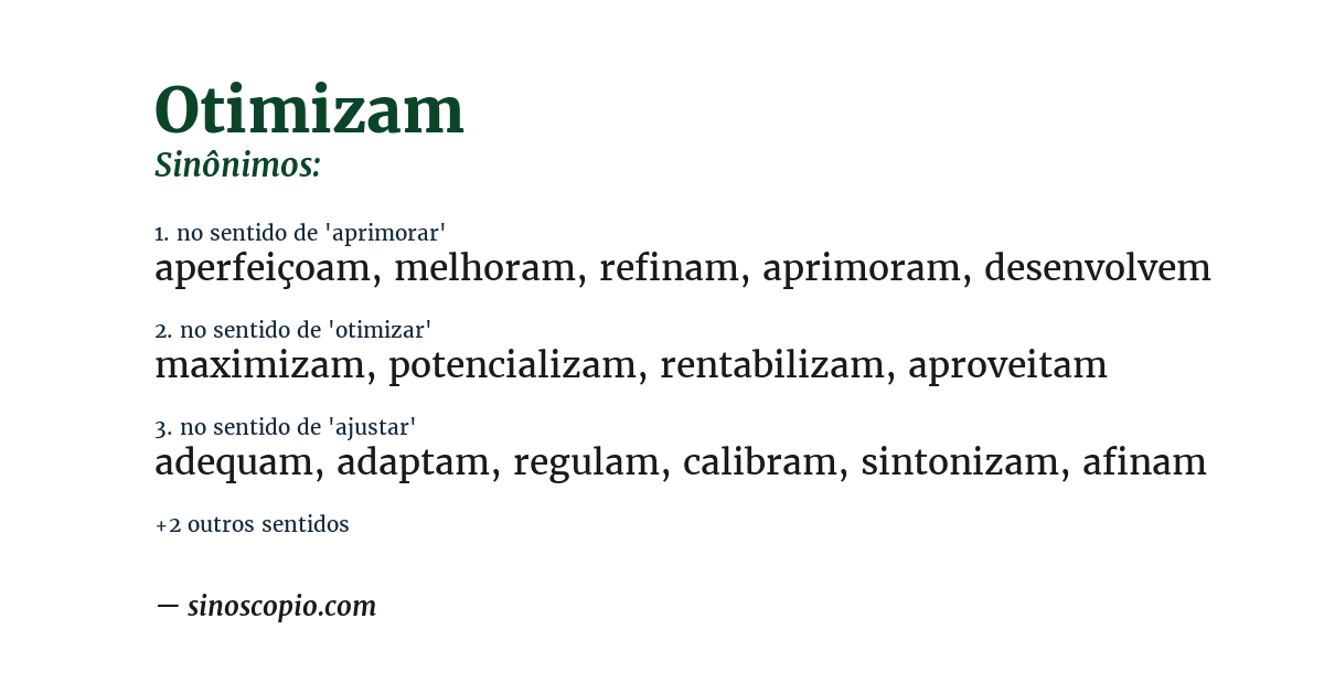Sinônimo de otimizam