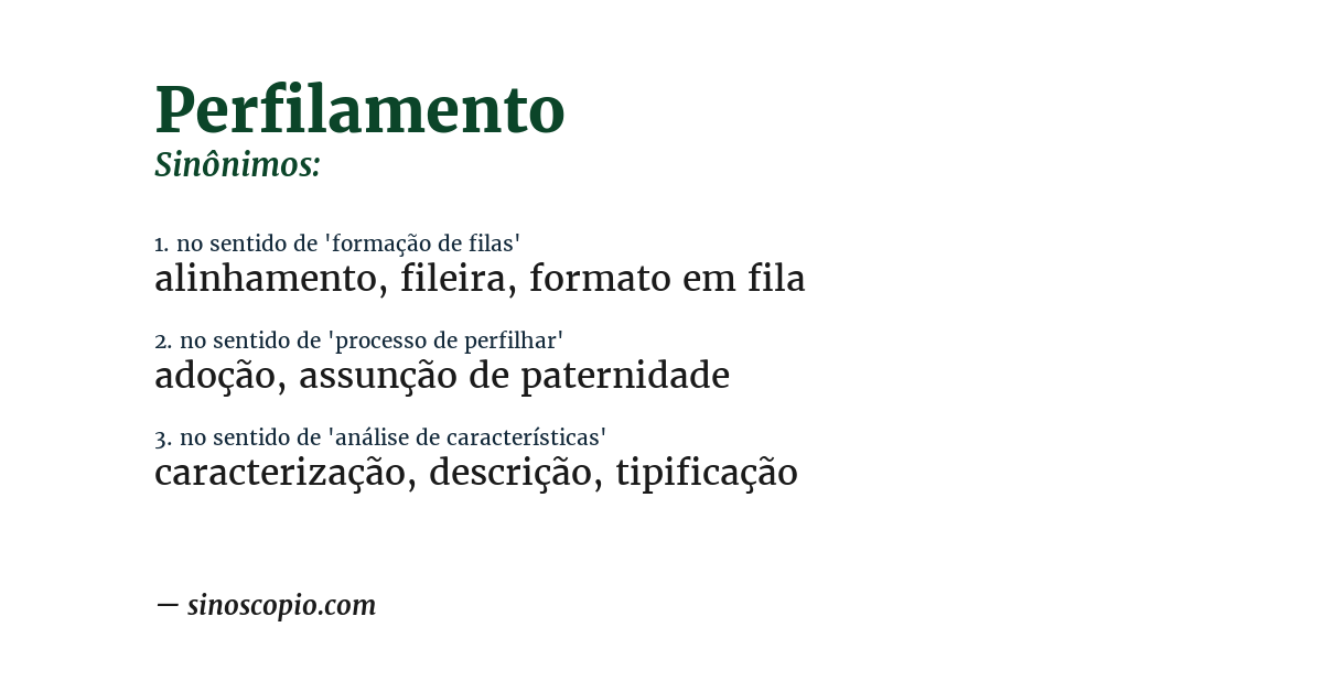 Sinônimo de perfilamento