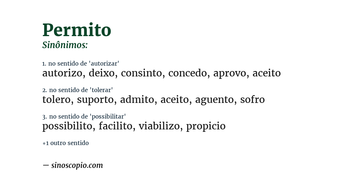 Sinônimo de permito
