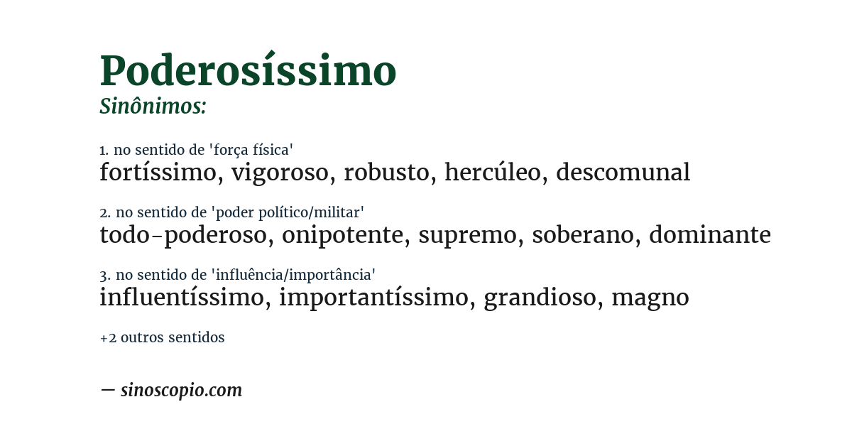 Sinônimo de poderosíssimo